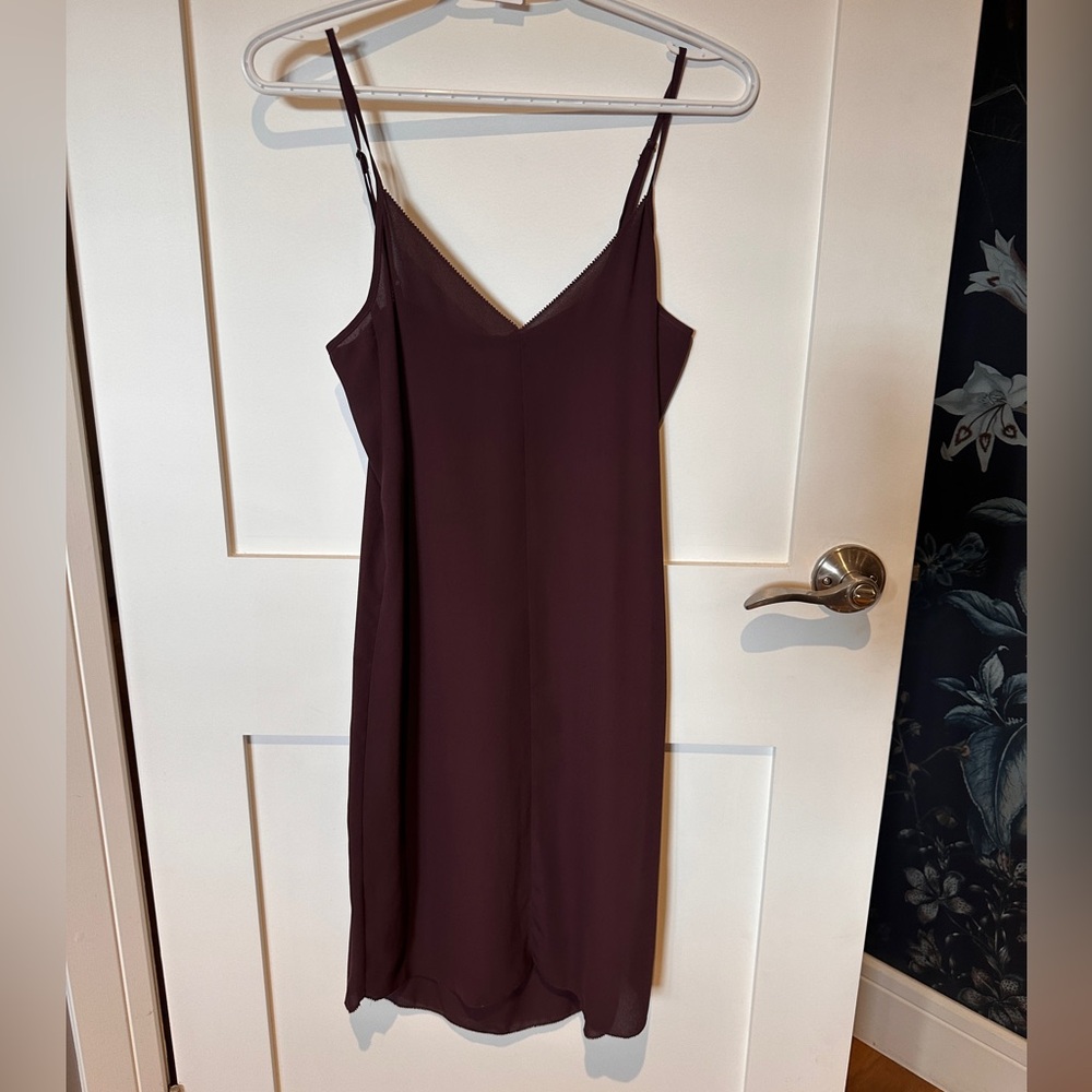 Monk and Lou Eggplant slip midi dress